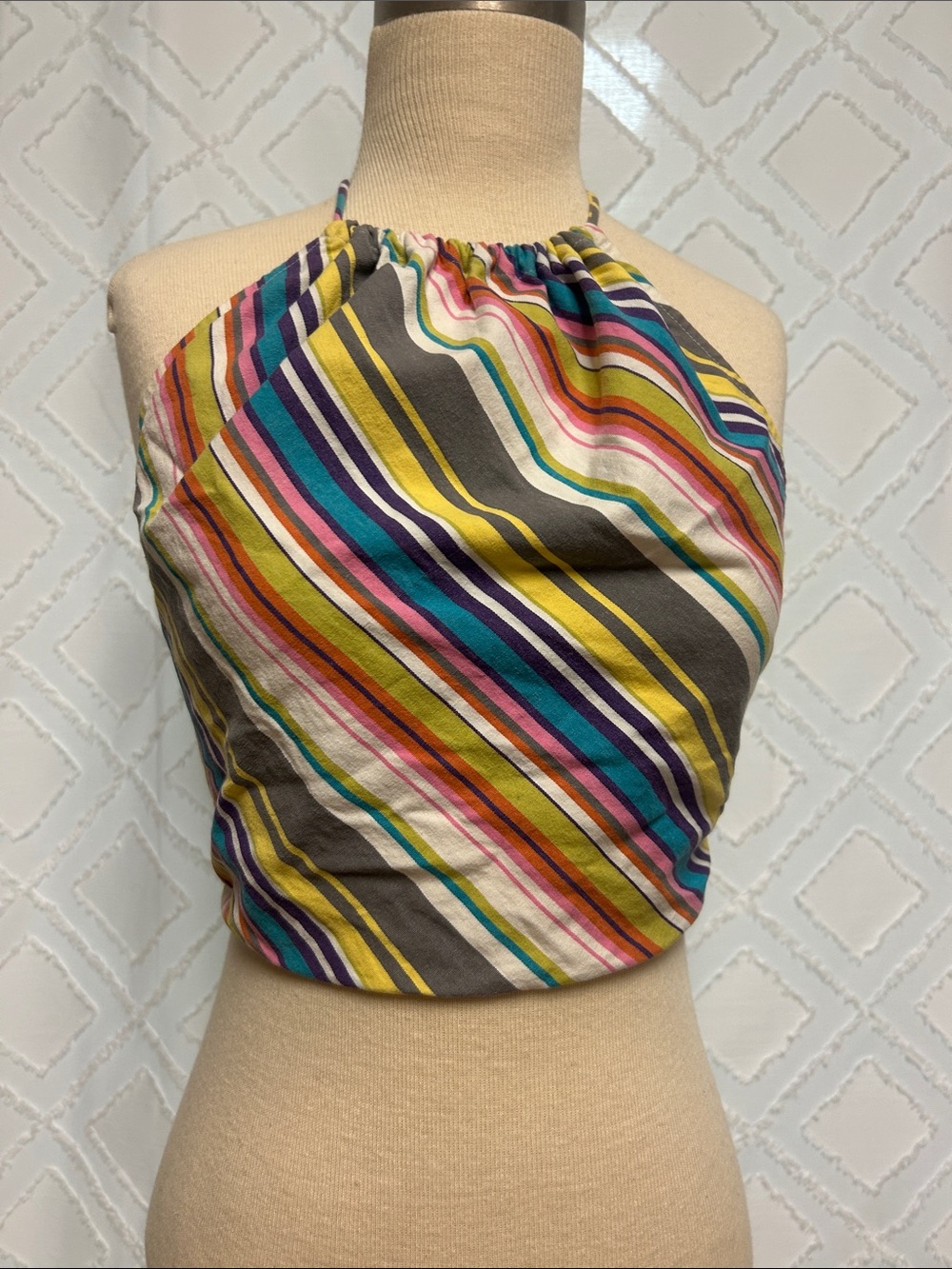 Trina Turk Multicolor Striped Halter Crop Top
